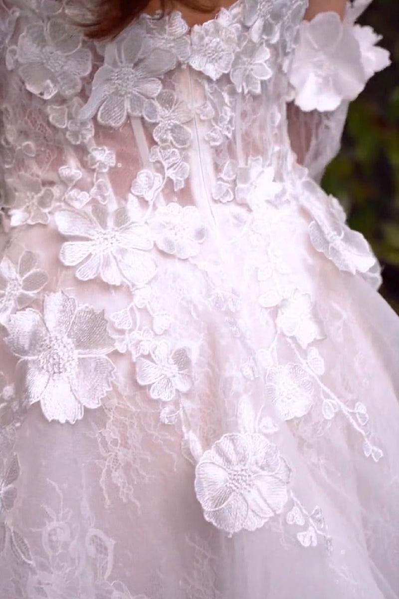 A-Line Short-Mini Lace Tulle Little White Dress 100027