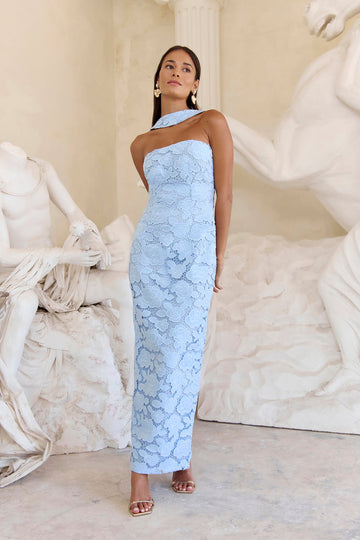 In Orbit Halter Maxi Dress Blue
