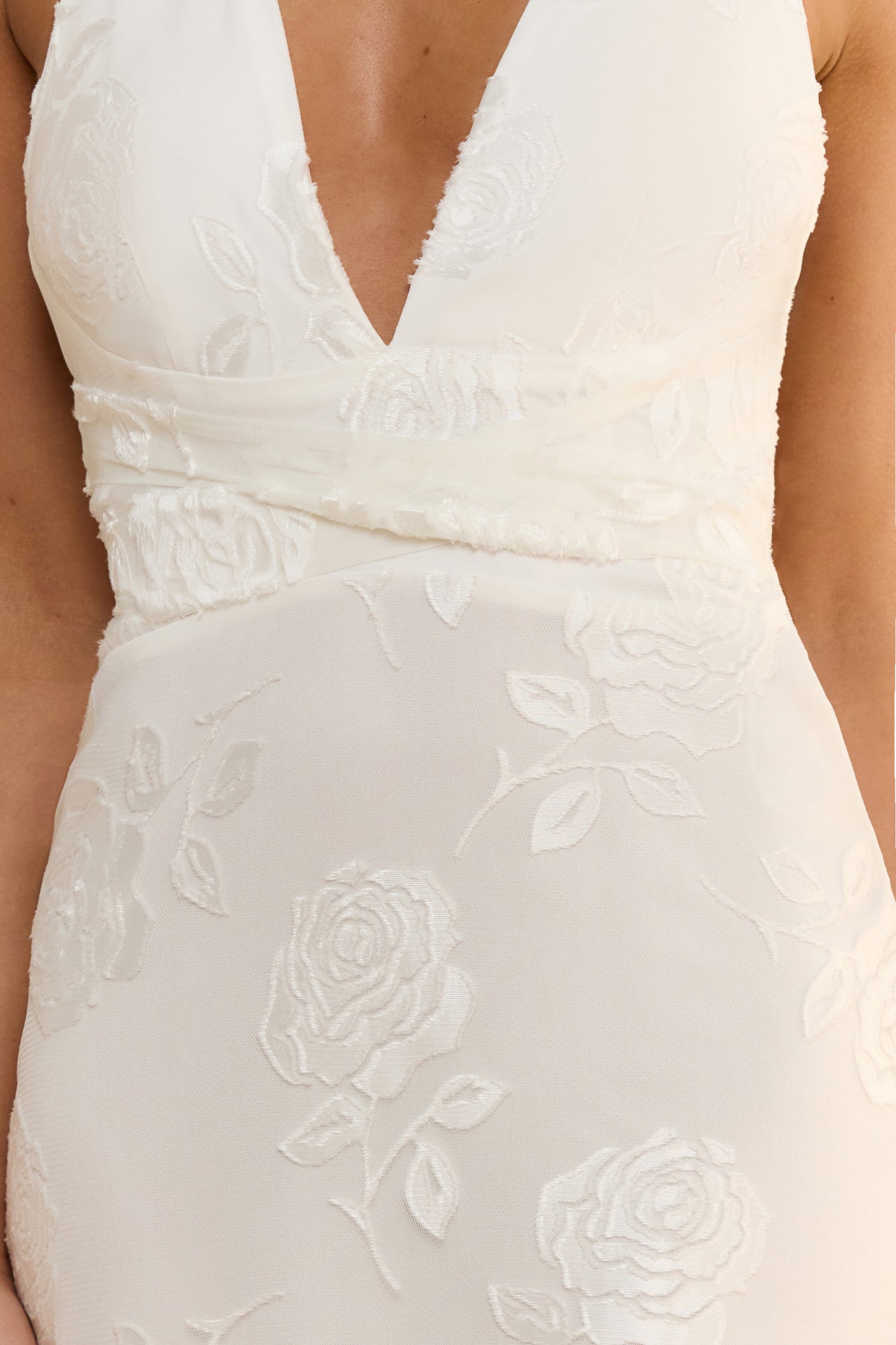 Rose Rendezvous Maxi Dress White