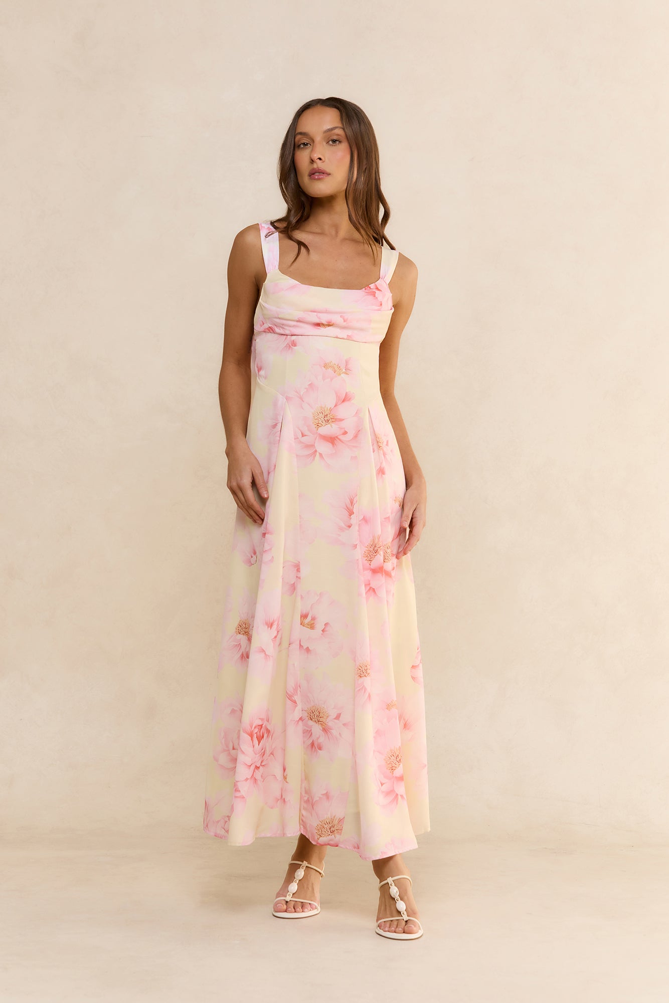 Sweet Gardenia Maxi Dress Yellow Print