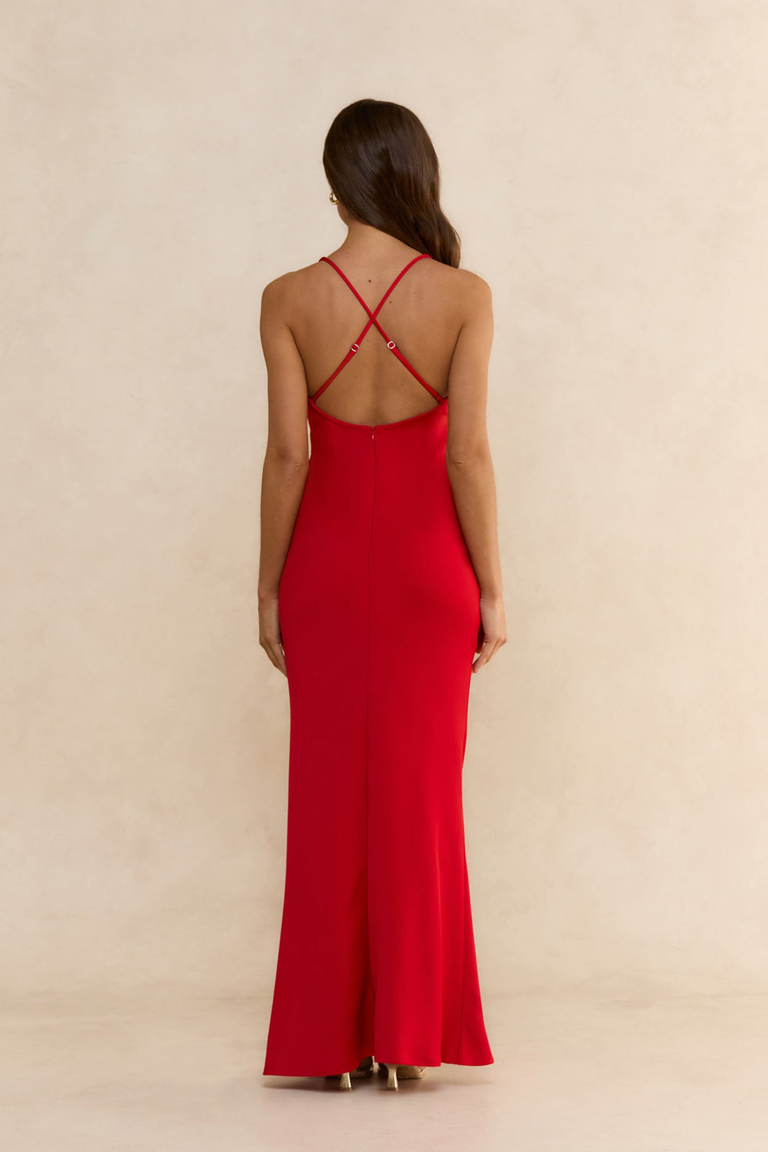 Midnight Luxe Satin Maxi Dress Red