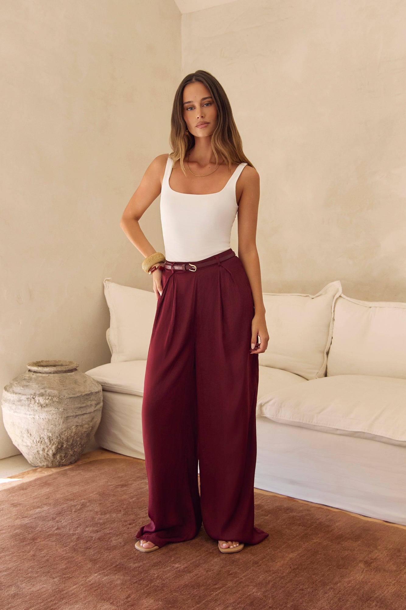 To Be Seen Pants Maroon