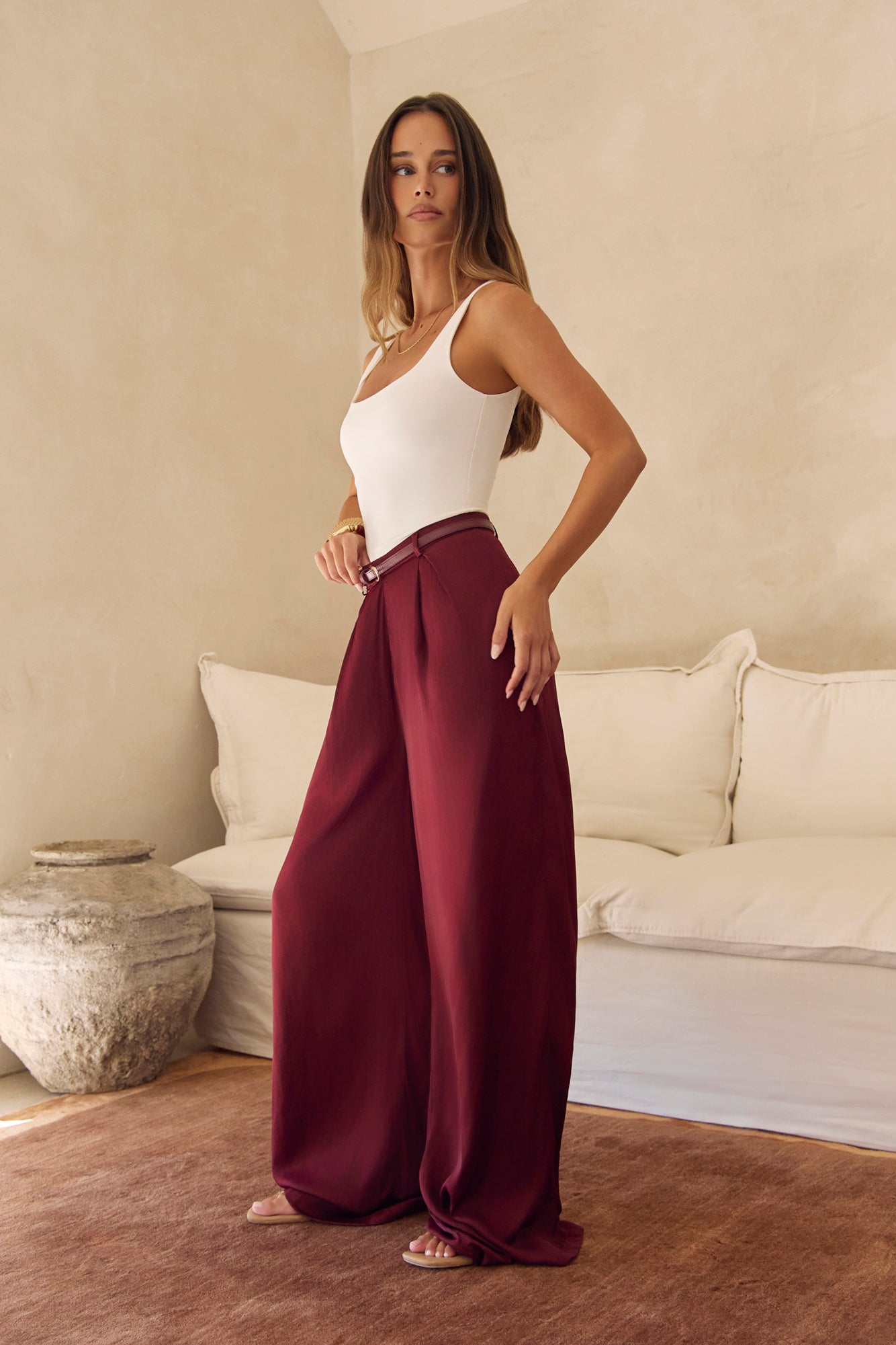 To Be Seen Pants Maroon