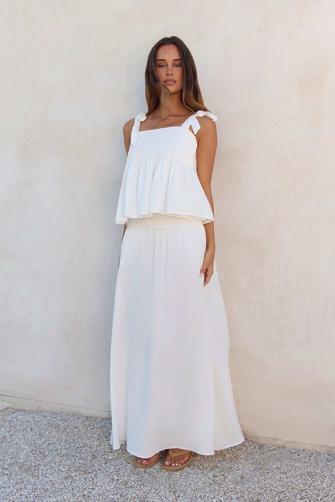 Glass Hearts Maxi Skirt White