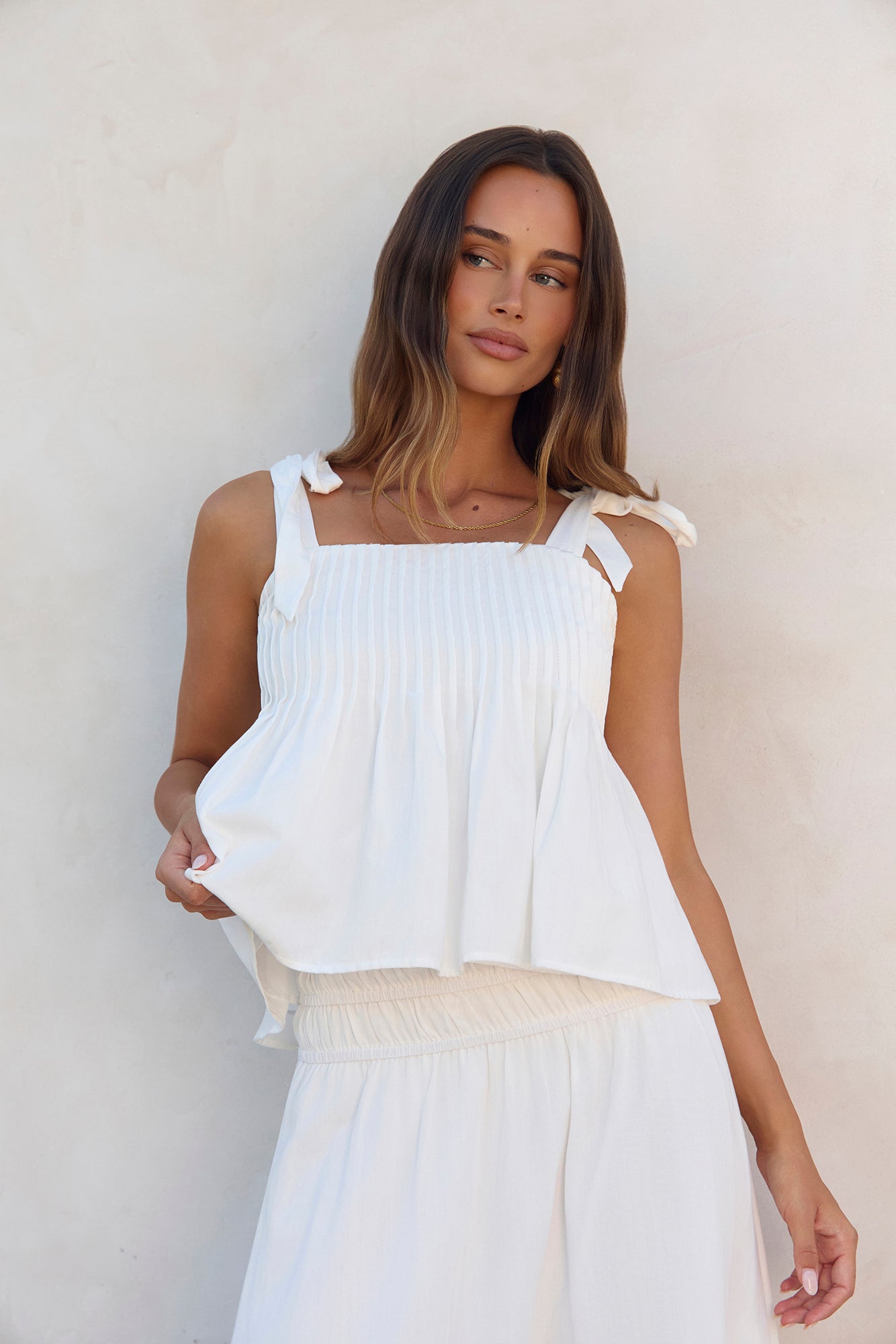 Glass Hearts Maxi Skirt White