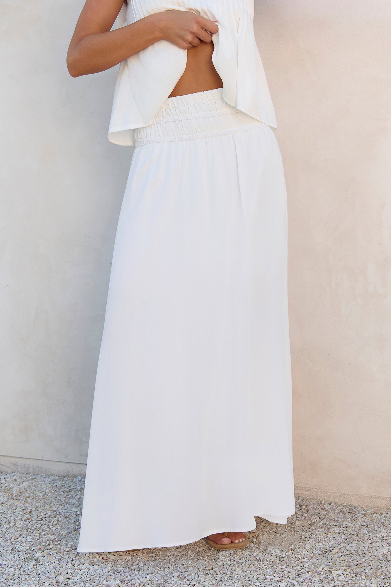 Glass Hearts Maxi Skirt White