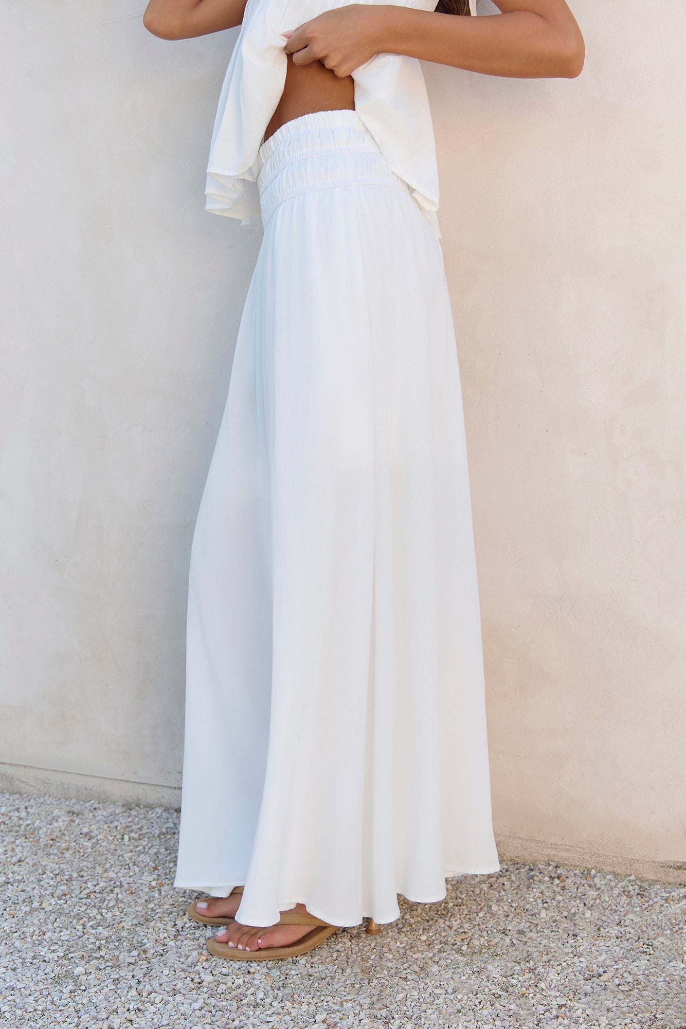 Glass Hearts Maxi Skirt White