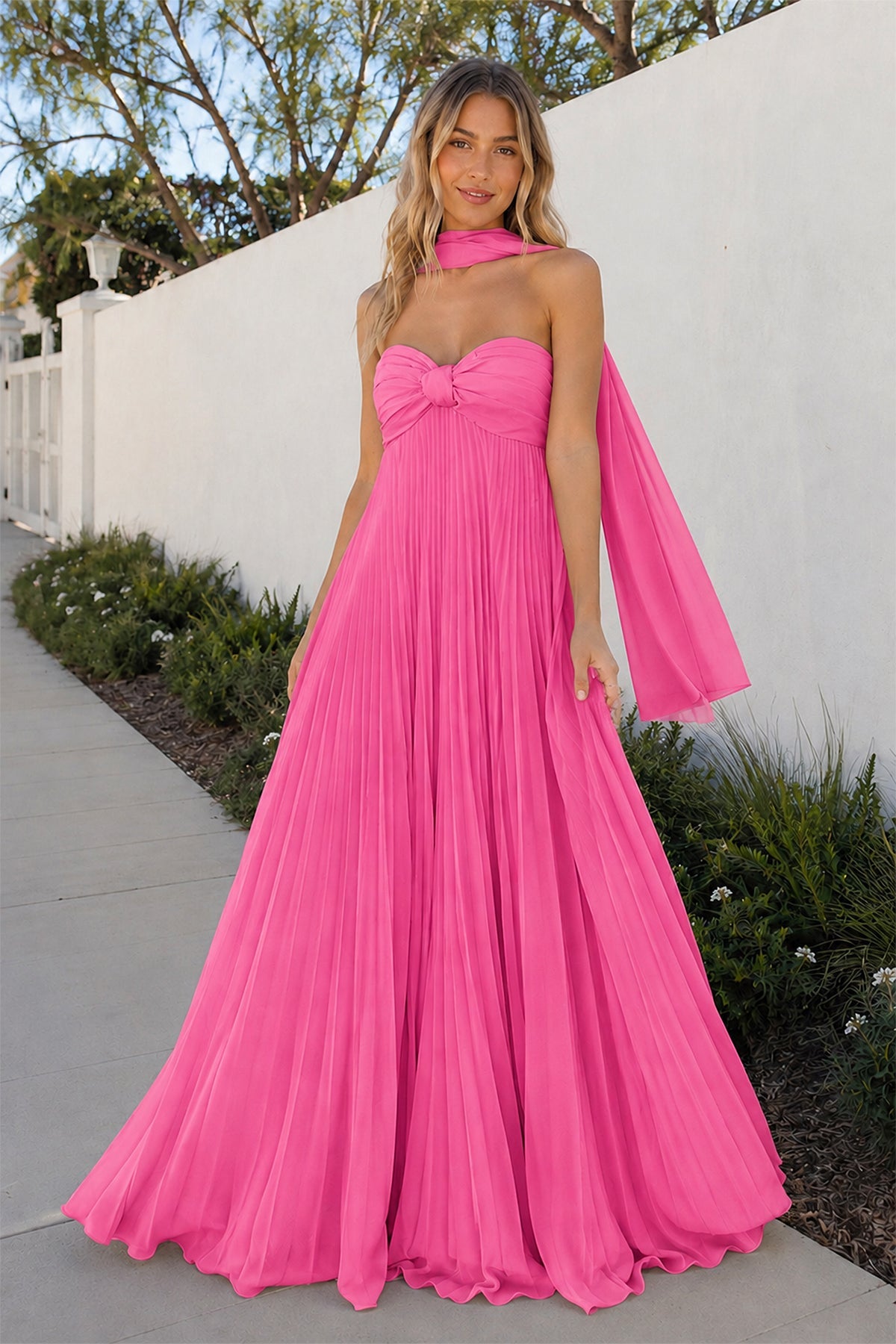 A Line Light Pink Sweetheart Chiffon Long Prom Dress