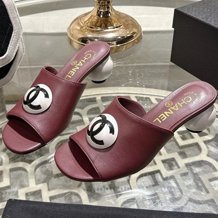 Chanel 2026 Double C Pearl High-Heeled Sandals Leather Lambskin 834456