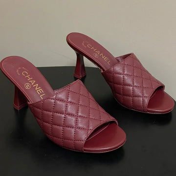 Chanel 2026 Peep-Toe High-Heeled Sandals Leather Sheepskin 834720