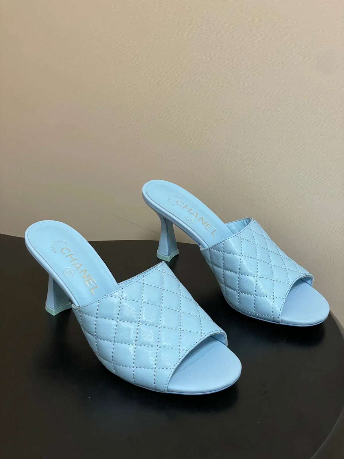 Chanel 2026 Peep-Toe High-Heeled Sandals Leather Sheepskin 834720