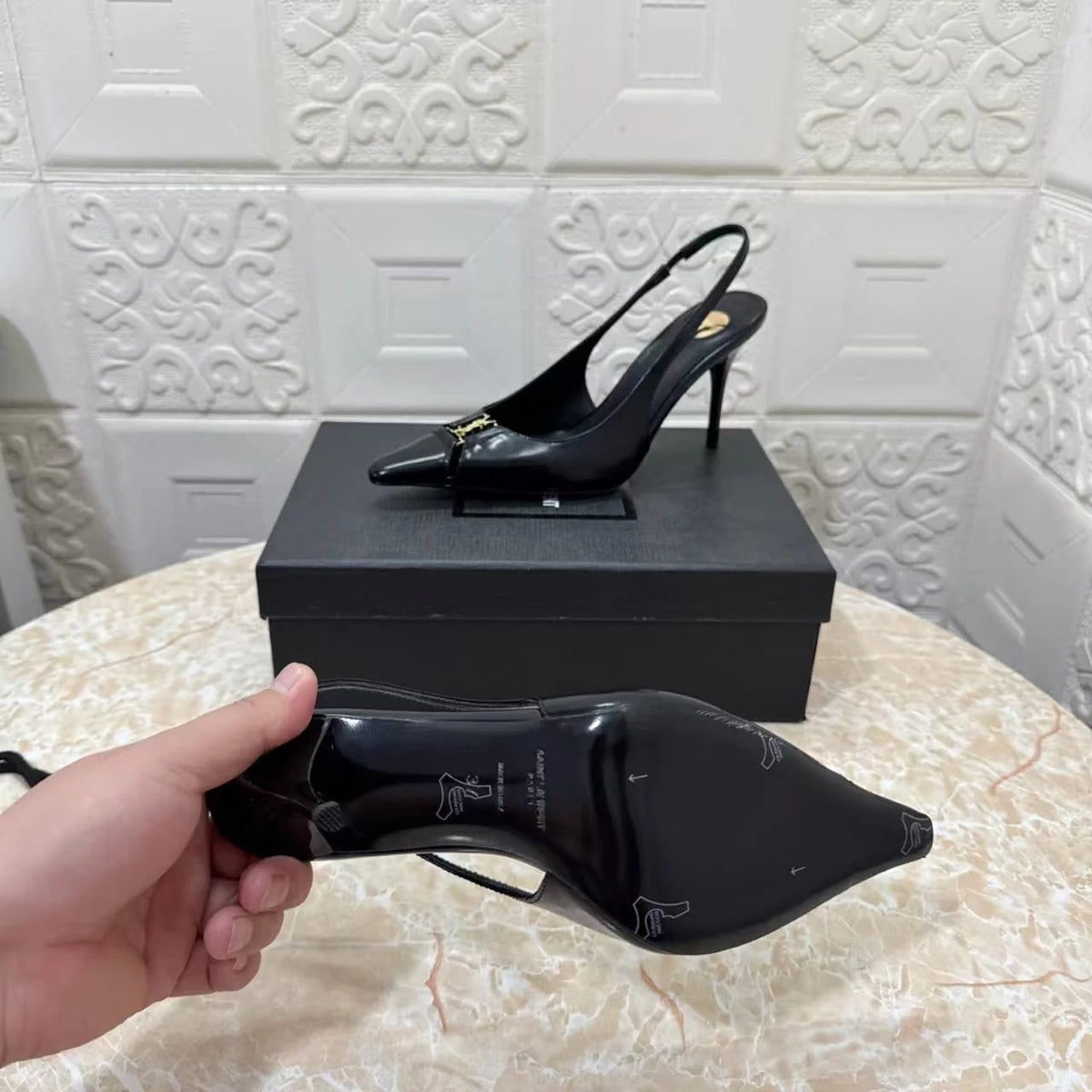 YSL 2026 Babylone Slingback 90mm Sheepskin