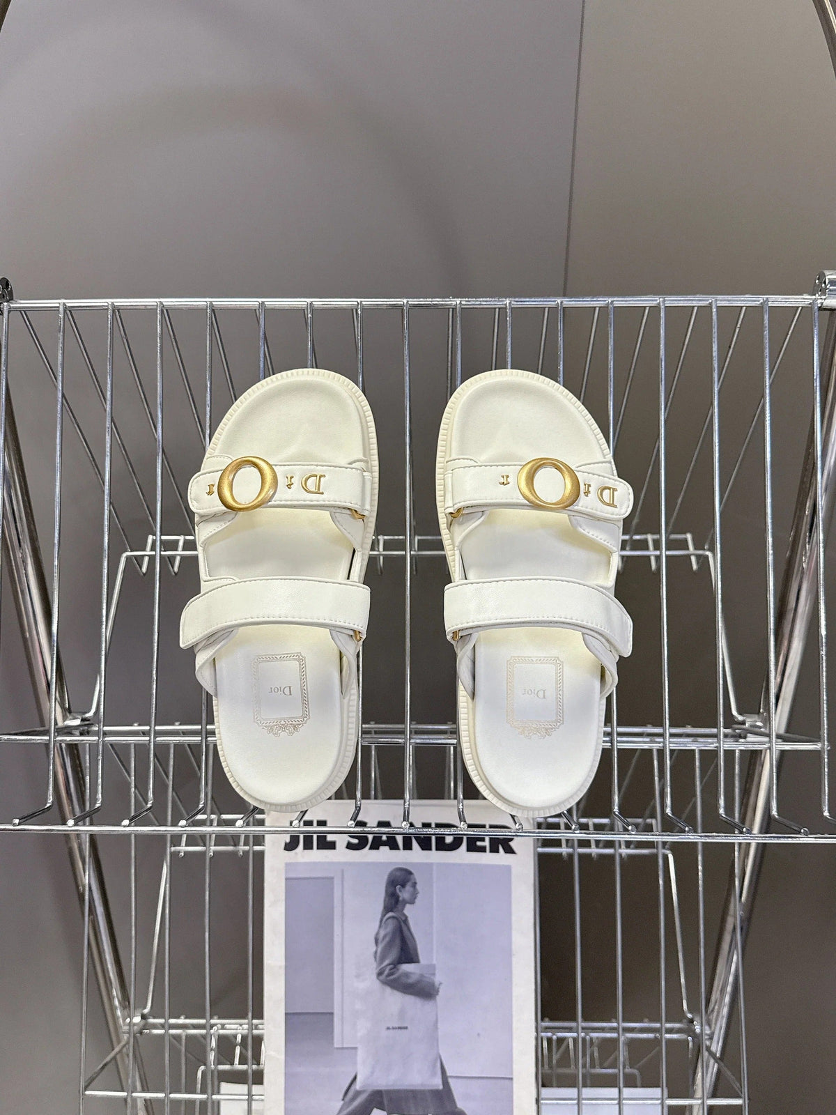 Dior 2026 Velcro Slip-on Sandal White Leather 716902