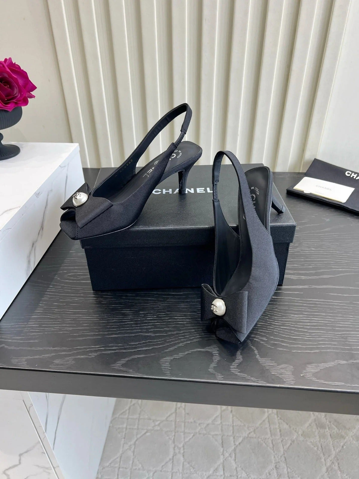 Chanel 2026 High Heels Sandals 60mm Black Cloth 977144