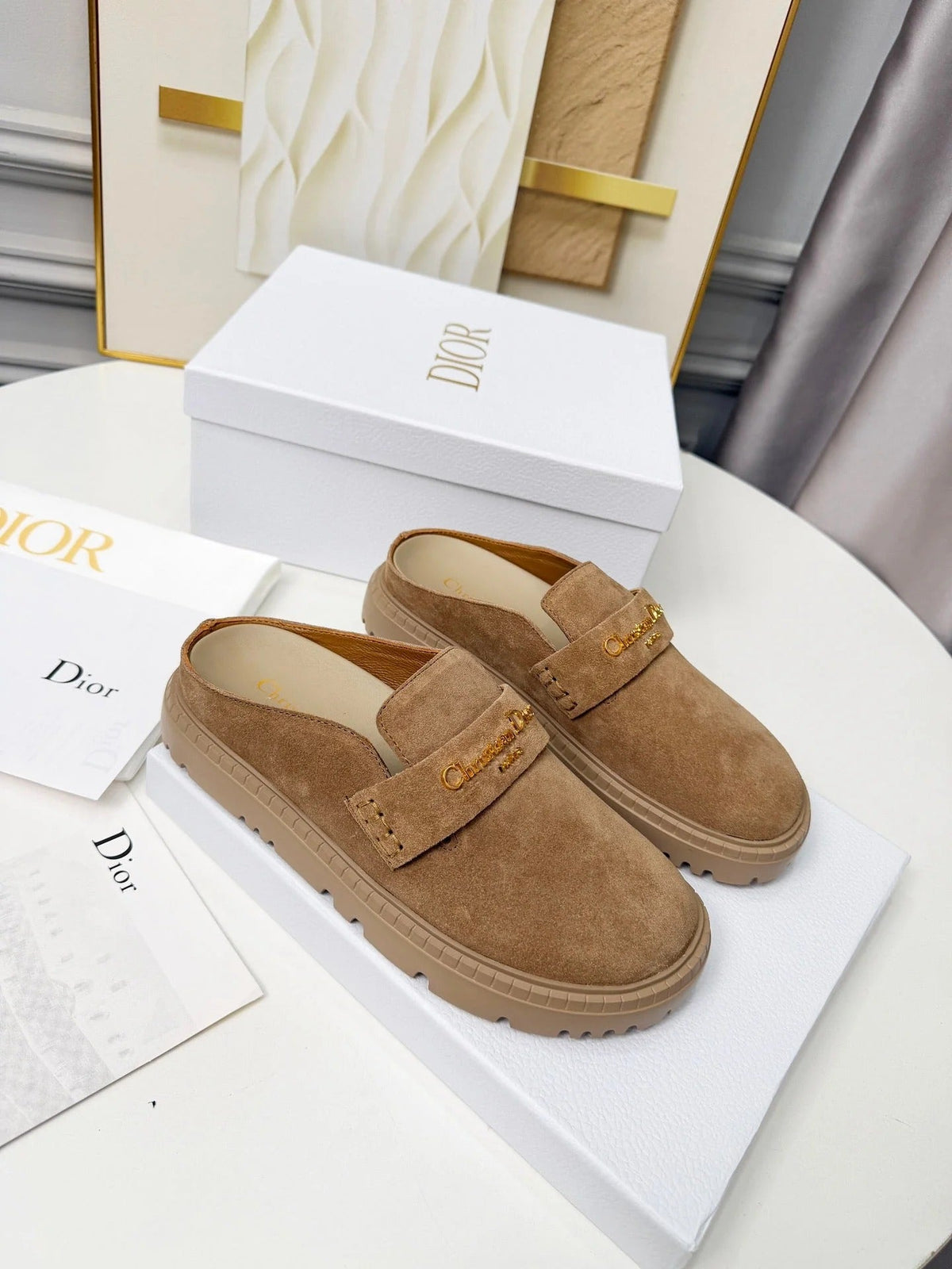 Dior 2026 Mule Light Brown Suede Cowhide 717873