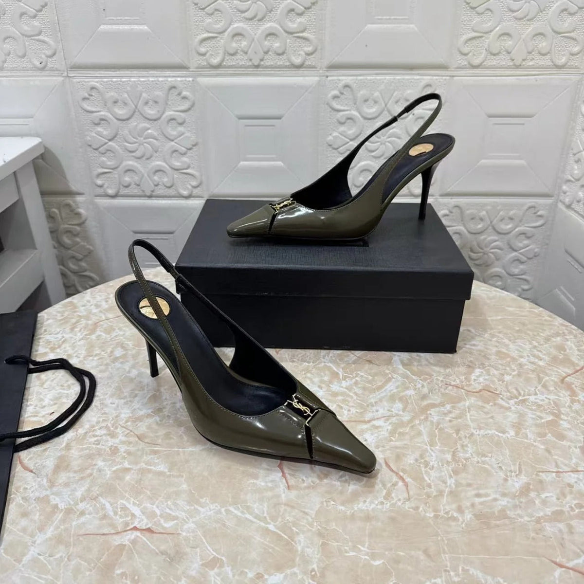 YSL 2026 Babylone Slingback 90mm Sheepskin