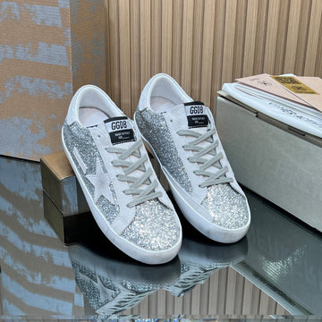 GGDB True-Star Sneaker Light Grey Suede Glitter 665956