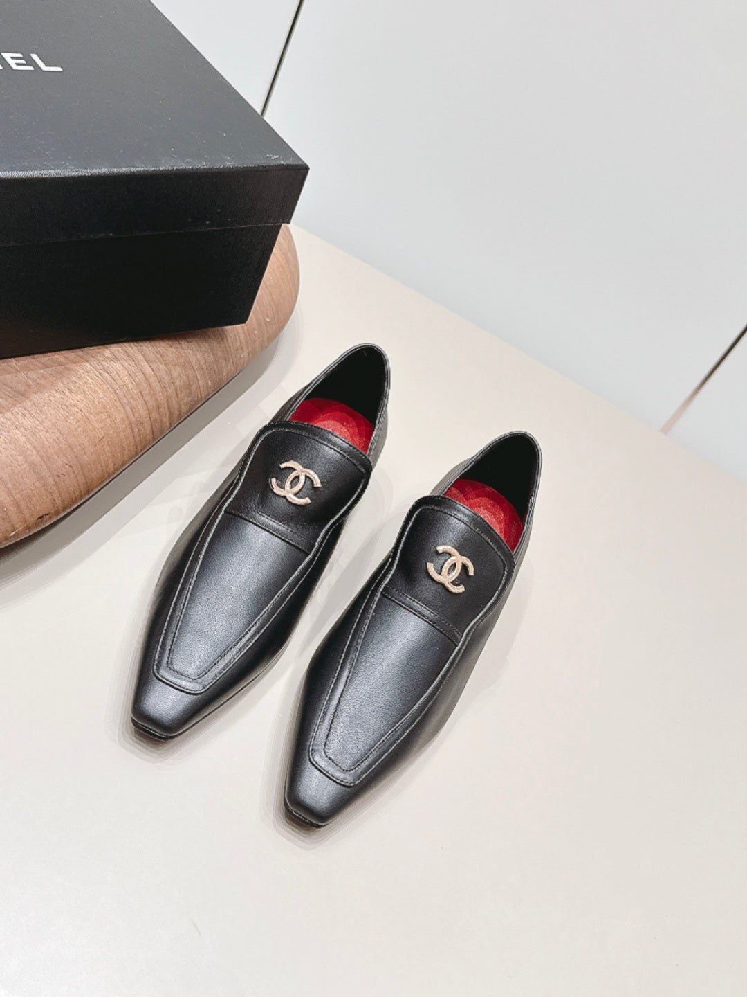 CC 26s Square-Toe Buckle Loafer 3cm Black Leather 816297