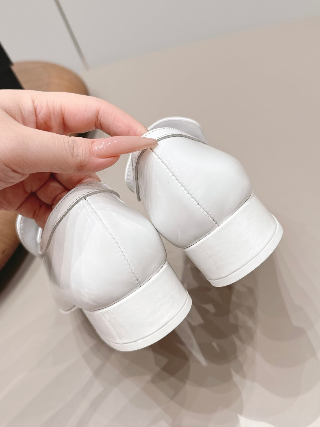 CC 26s Square-Toe Buckle Loafer 3cm White Leather 816296
