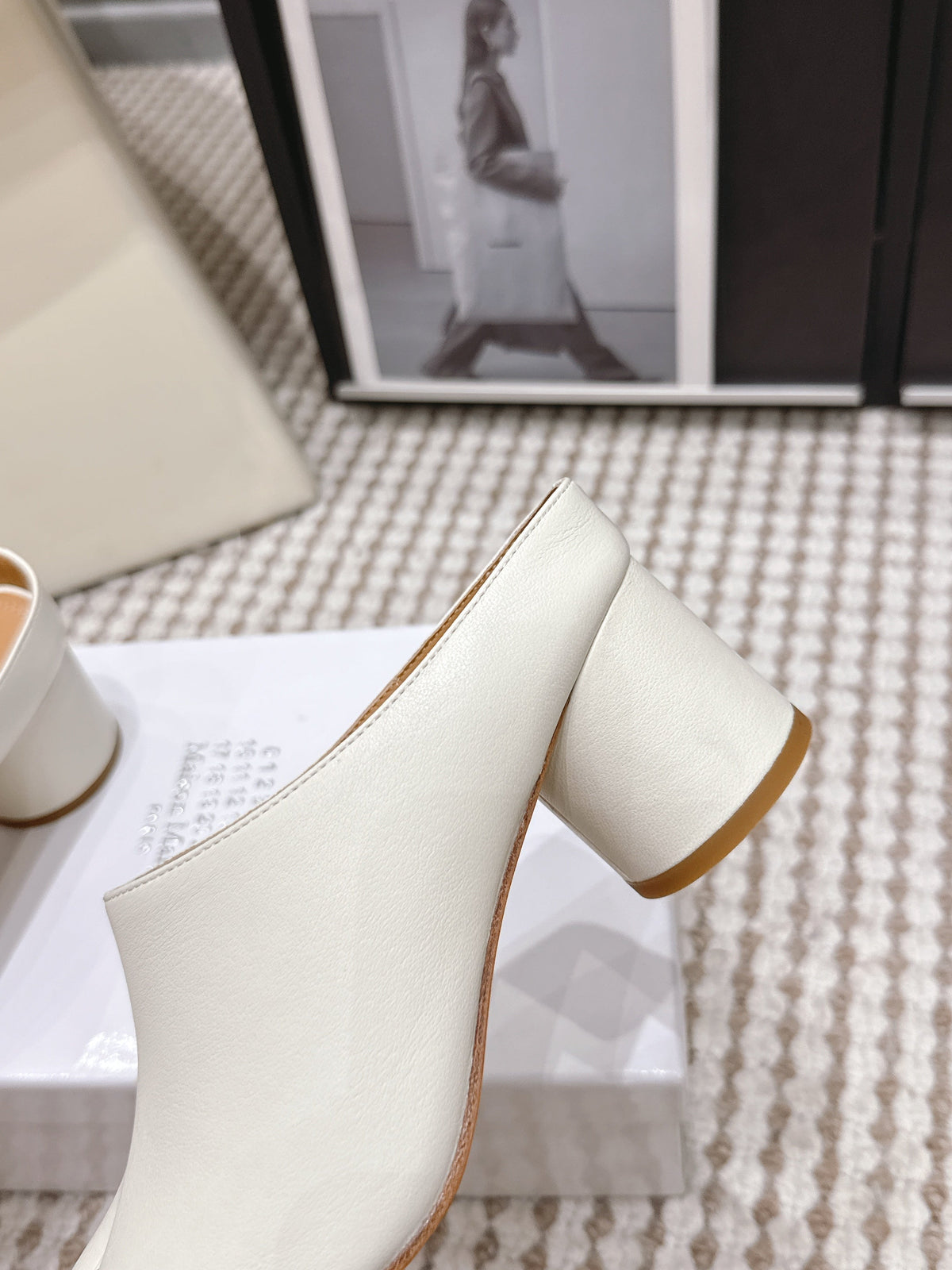 Maison Margie Tabi Décolleté Mule 6cm White Cowhide 722685