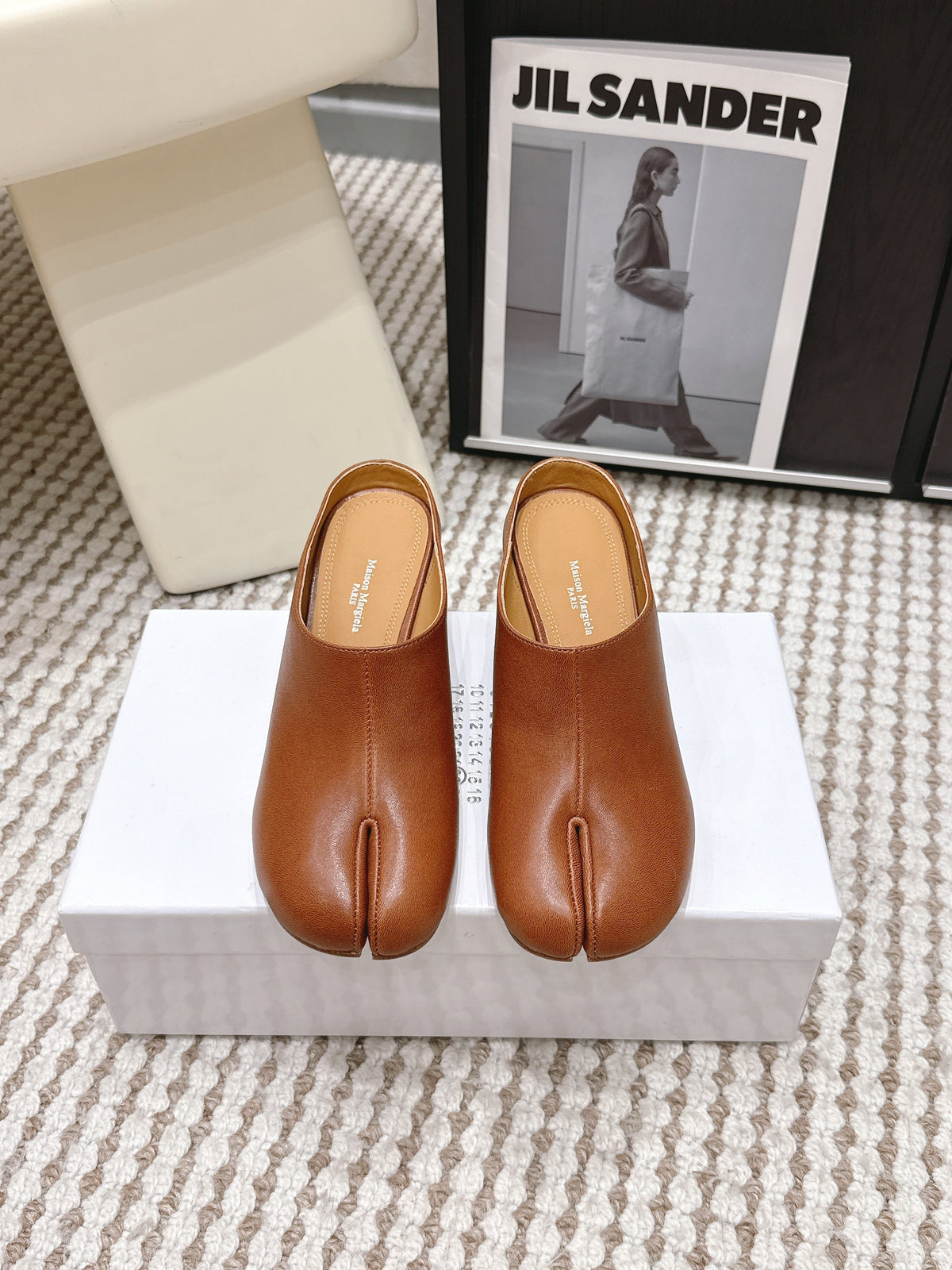 Maison Margie Tabi Décolleté Mule 6cm Brown Cowhide 722686