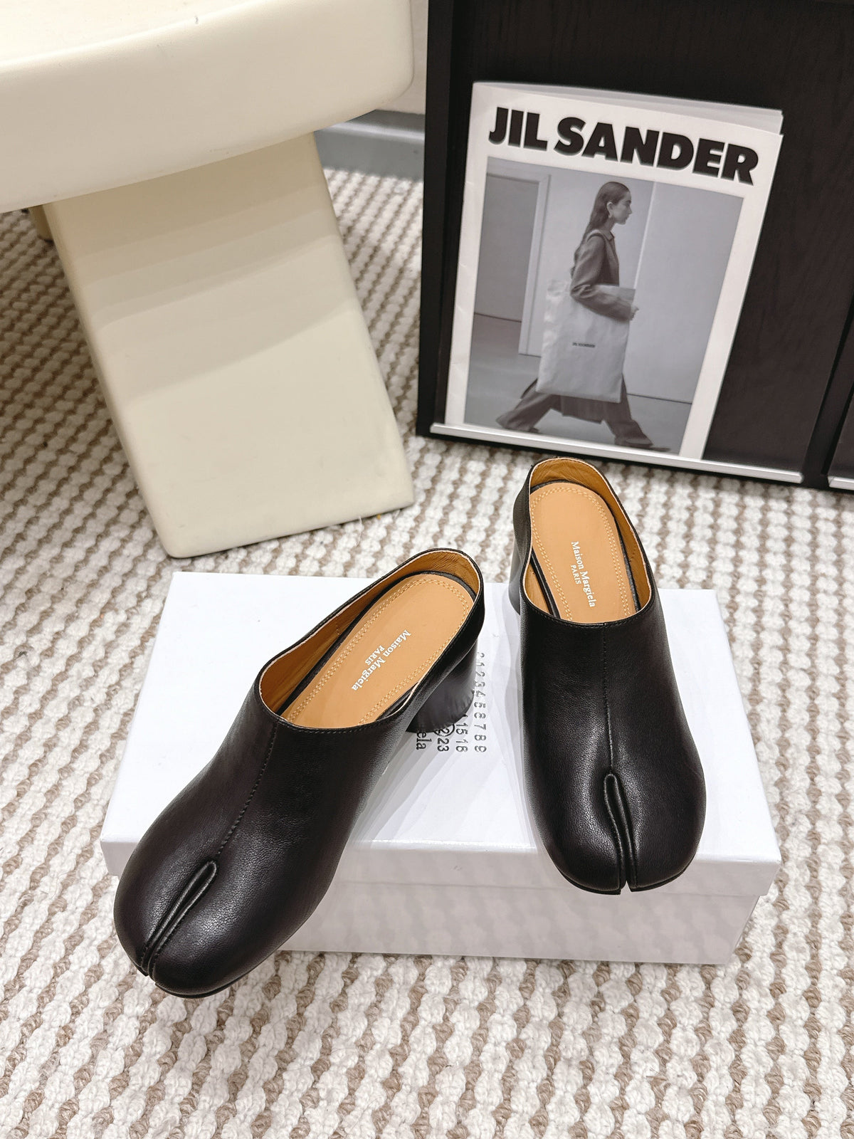 Maison Margie Tabi Décolleté Mule 6cm Black Cowhide 722687