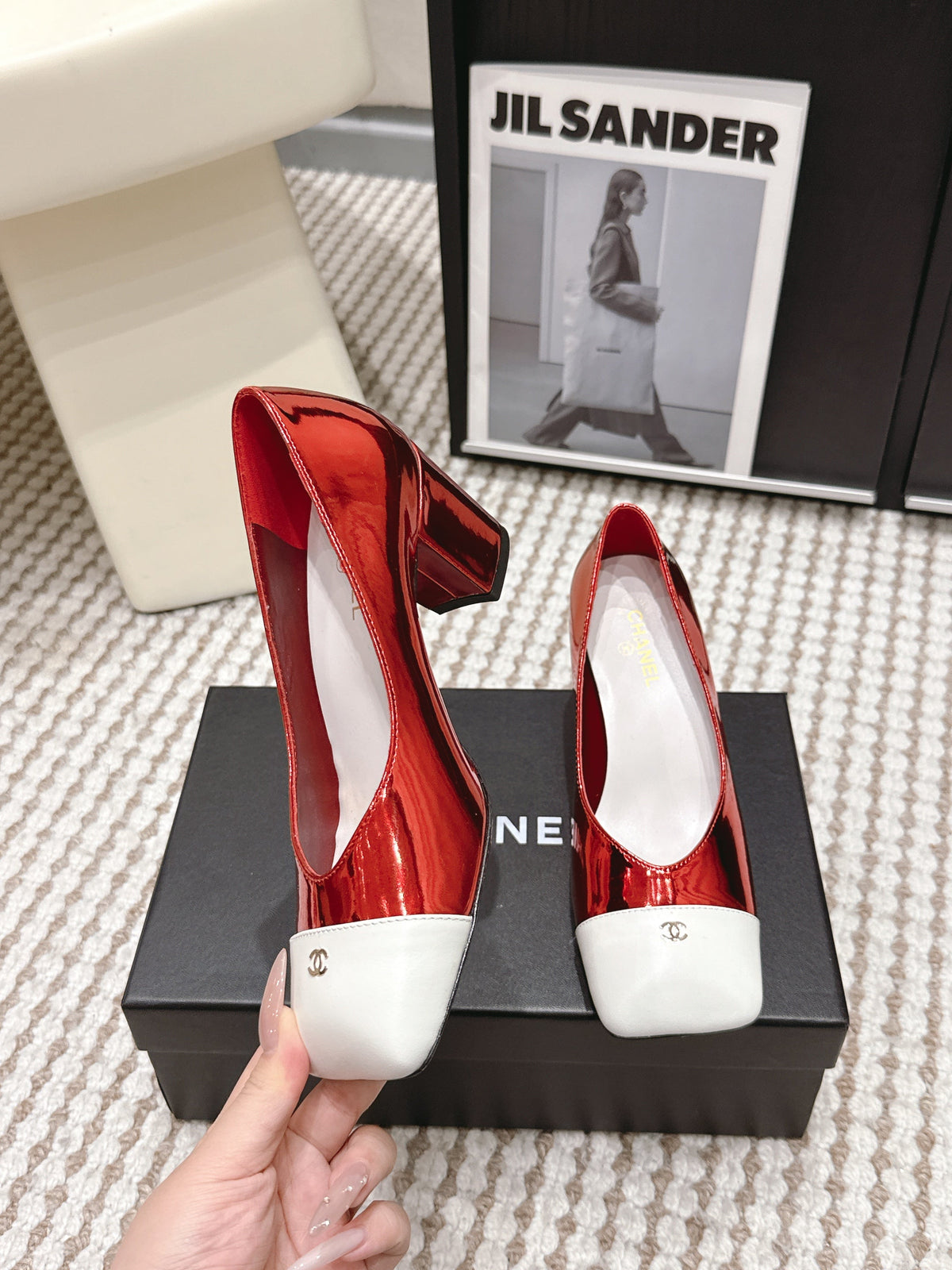 CC 2026 Pump 6cm Red White Patent Leather 721419