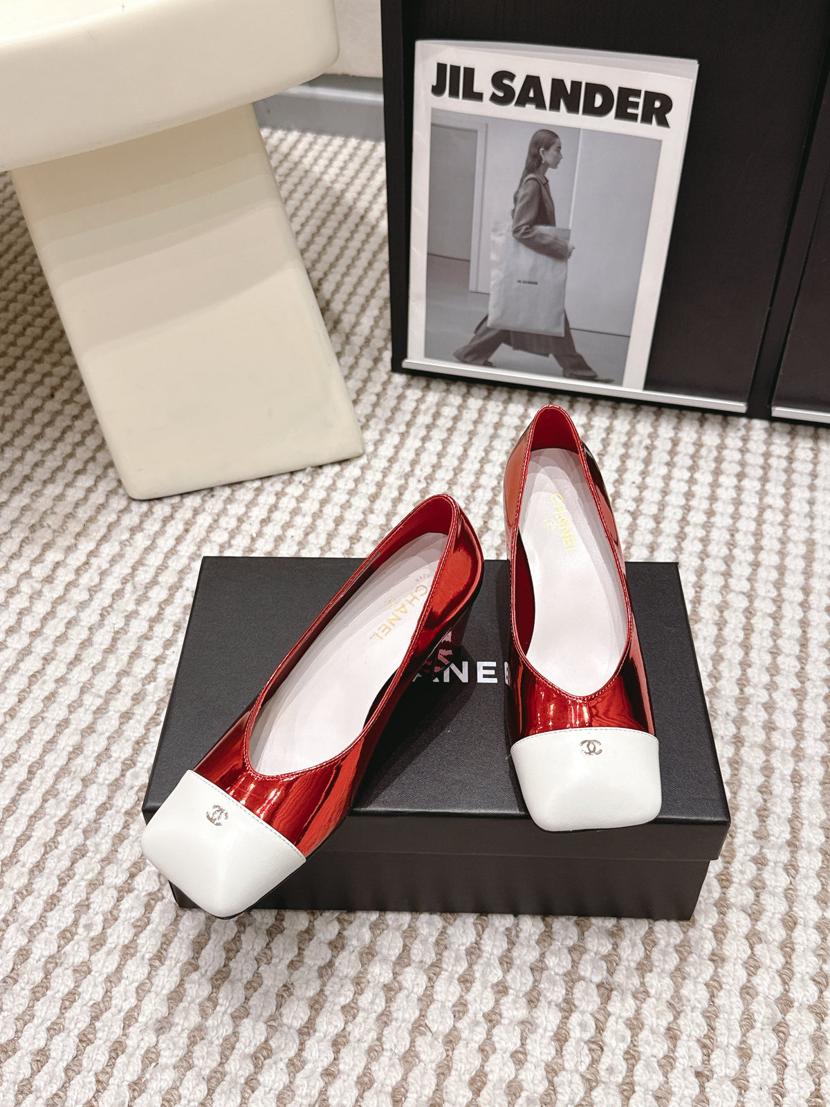 CC 2026 Pump 6cm Red White Patent Leather 721419