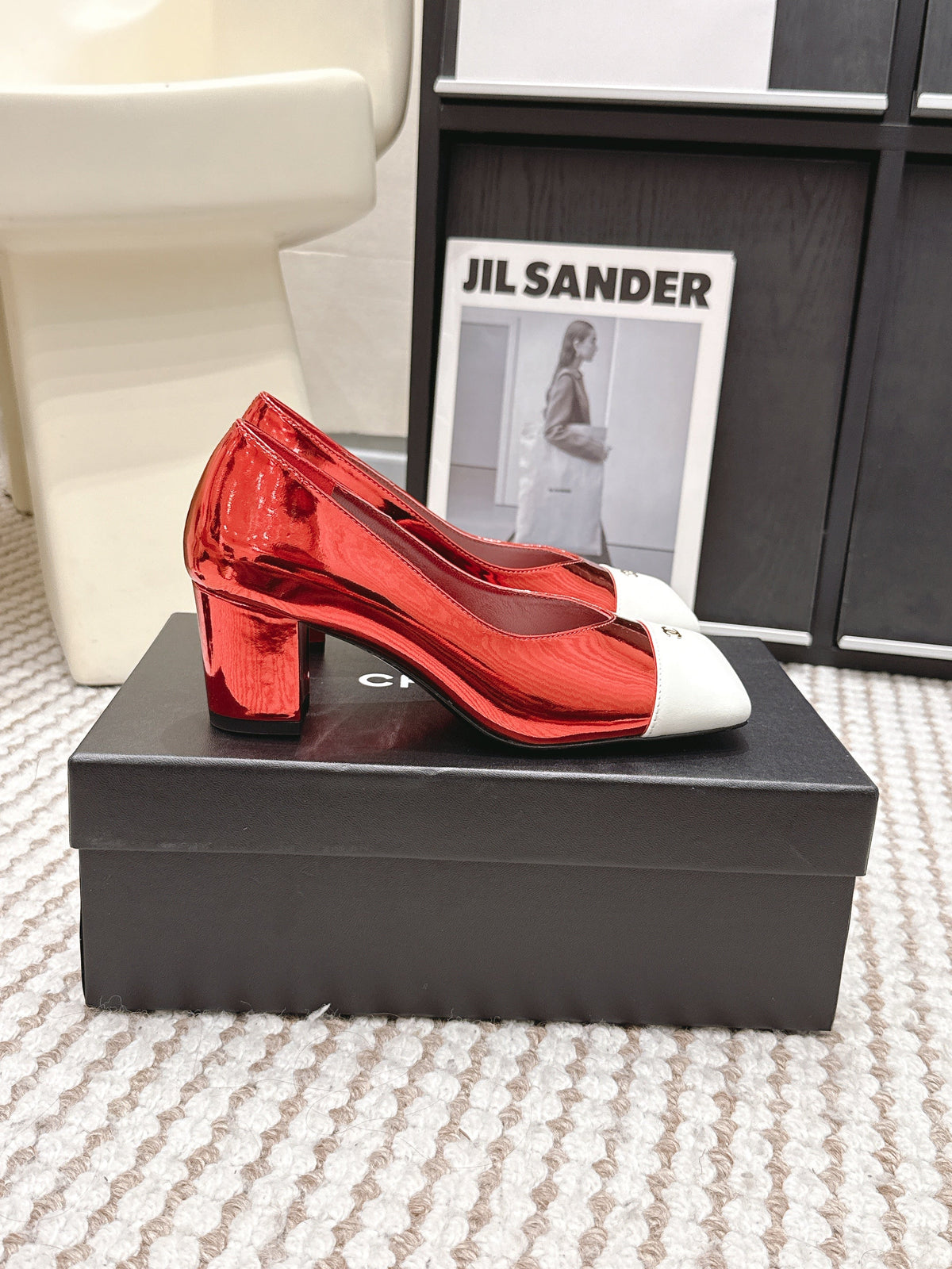 CC 2026 Pump 6cm Red White Patent Leather 721419