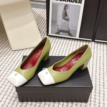CC 2026 Pump 6cm Green White Lambskin 721421