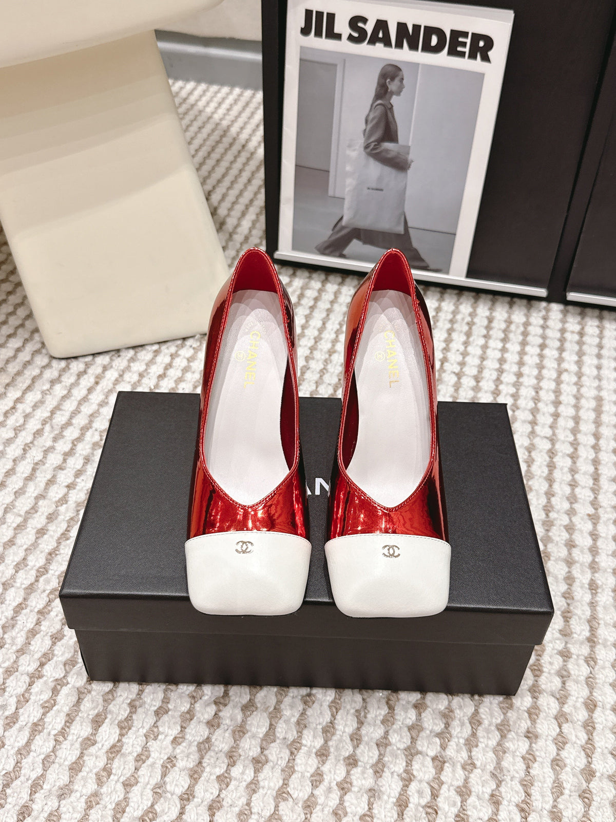 CC 2026 Pump 9cm Red White Patent Leather 721424