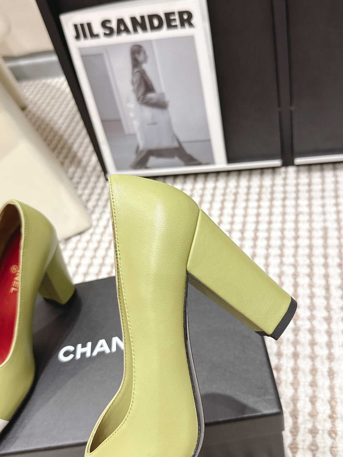 CC 2026 Pump 9cm Green White Lambskin 721426