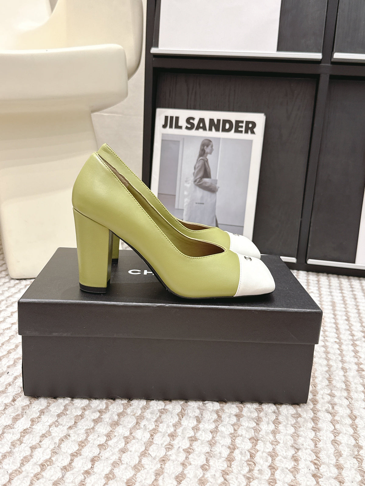CC 2026 Pump 9cm Green White Lambskin 721426