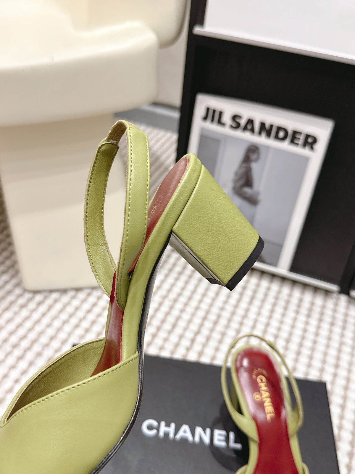 CC 2026 Slingbacks 6cm Green White Lambskin 721437