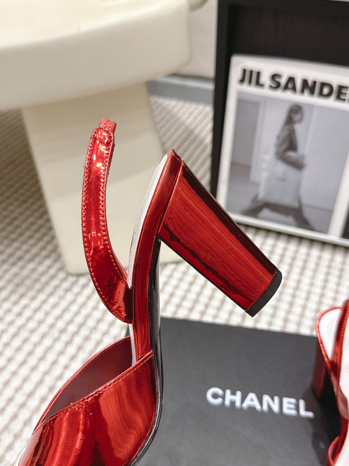 CC 2026 Slingbacks 9cm Red White Patent Leather 721442