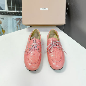 Miu 26s Loafer Light Pink Croc Embossed Leather 794787