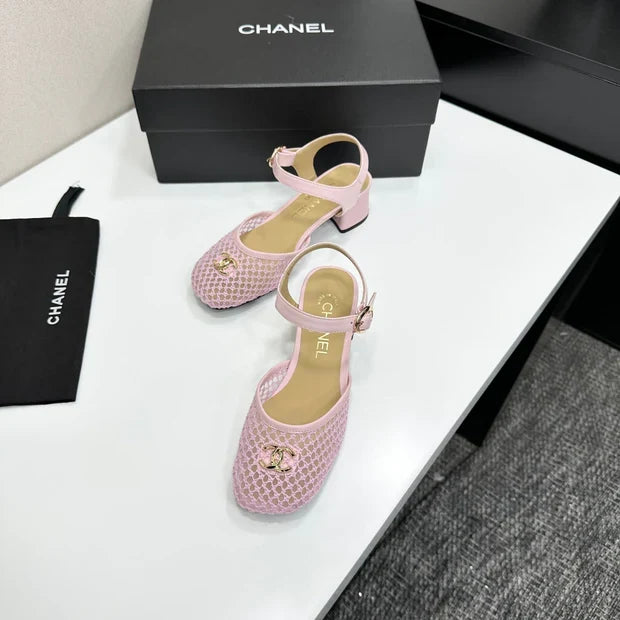 CC 2026 Mary Jane Sandals 45 Light Pink Satin Cowhide 668116