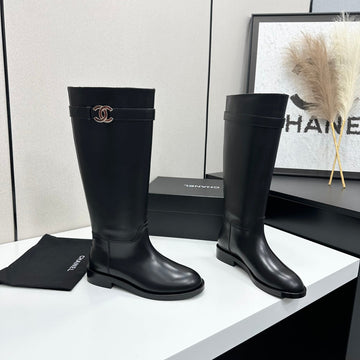 CC FW 2026 Long Flat Boot Black Cowhide 925678