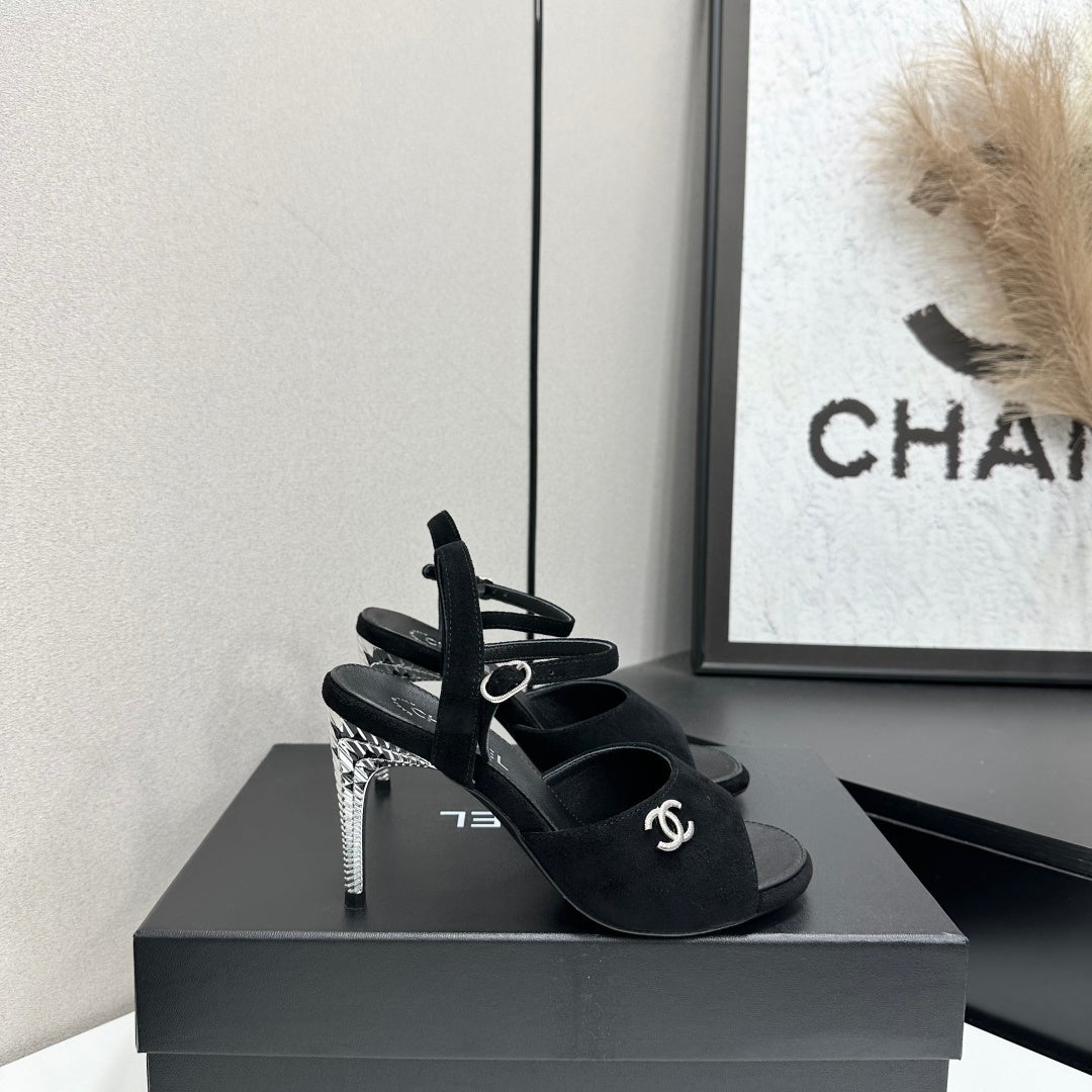 CC 26s Heeled Sandals Black Suede 925712