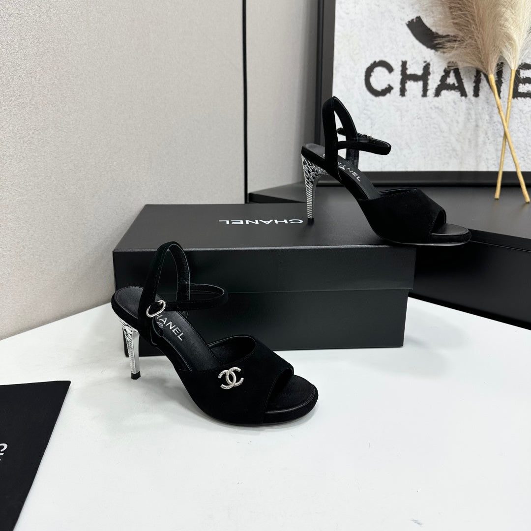 CC 26s Heeled Sandals Black Suede 925712