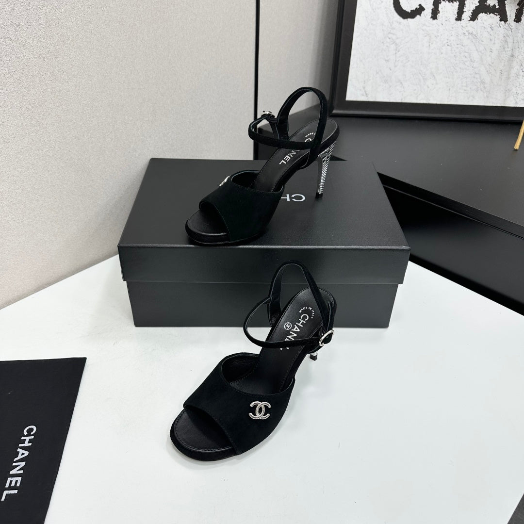 CC 26s Heeled Sandals Black Suede 925712
