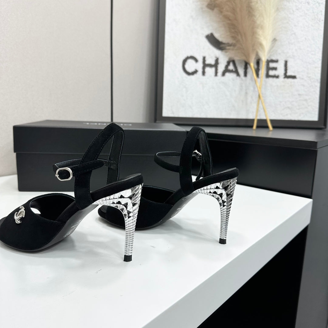 CC 26s Heeled Sandals Black Suede 925712