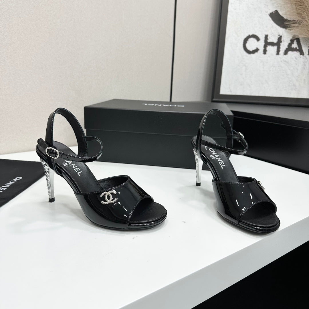 CC 26s Heeled Sandals Black Patent Leather 925714