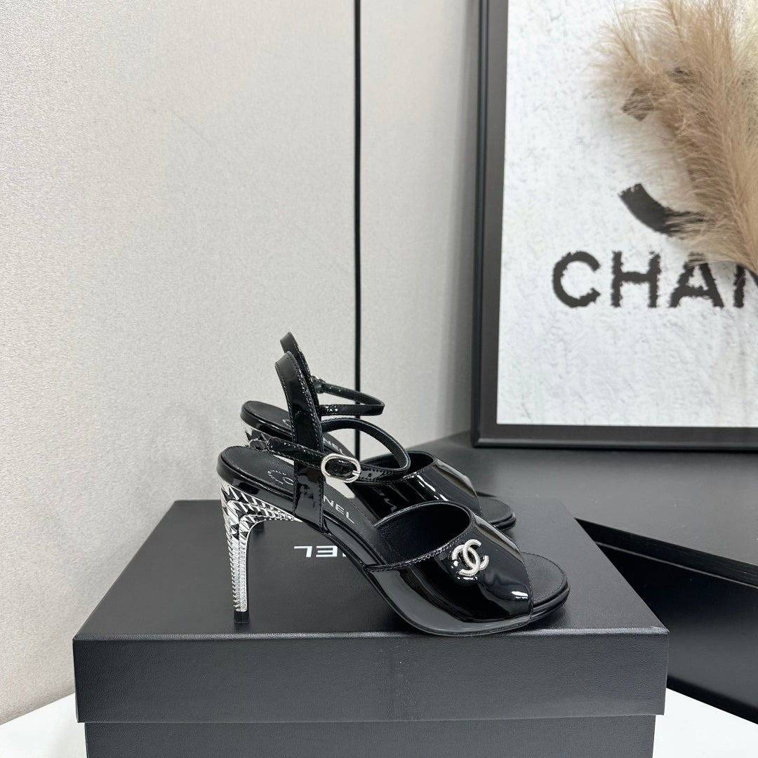 CC 26s Heeled Sandals Black Patent Leather 925714
