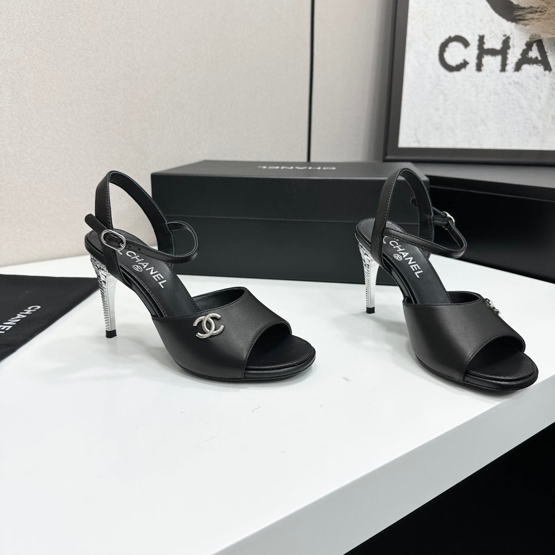 CC 26s Heeled Sandals Black Leather 925716