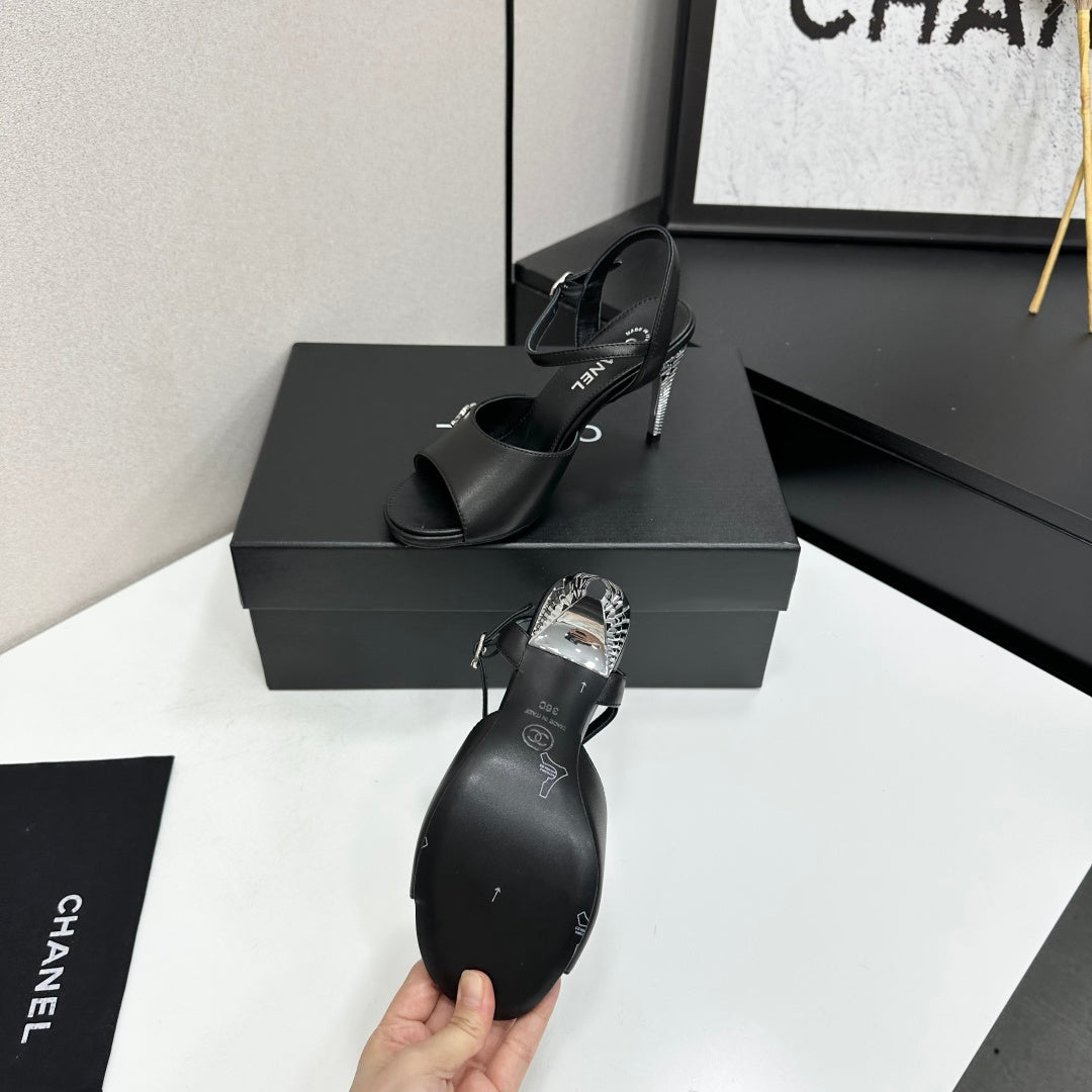 CC 26s Heeled Sandals Black Leather 925716