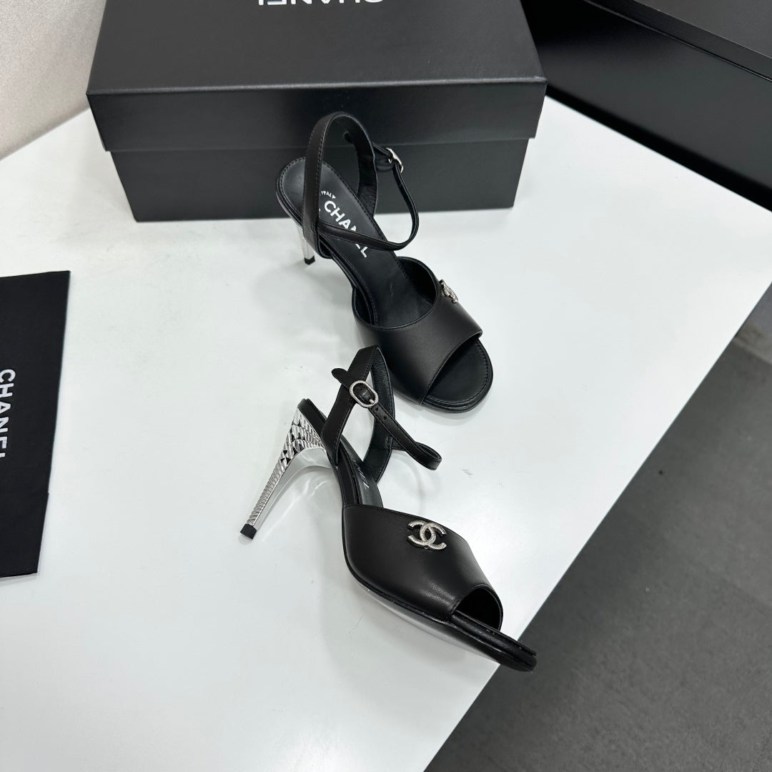 CC 26s Heeled Sandals Black Leather 925716