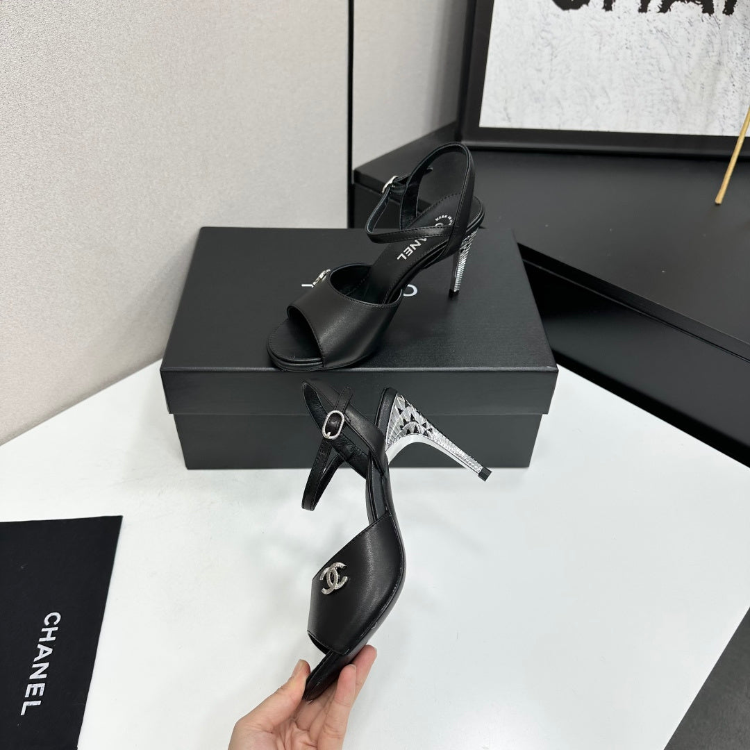 CC 26s Heeled Sandals Black Leather 925716