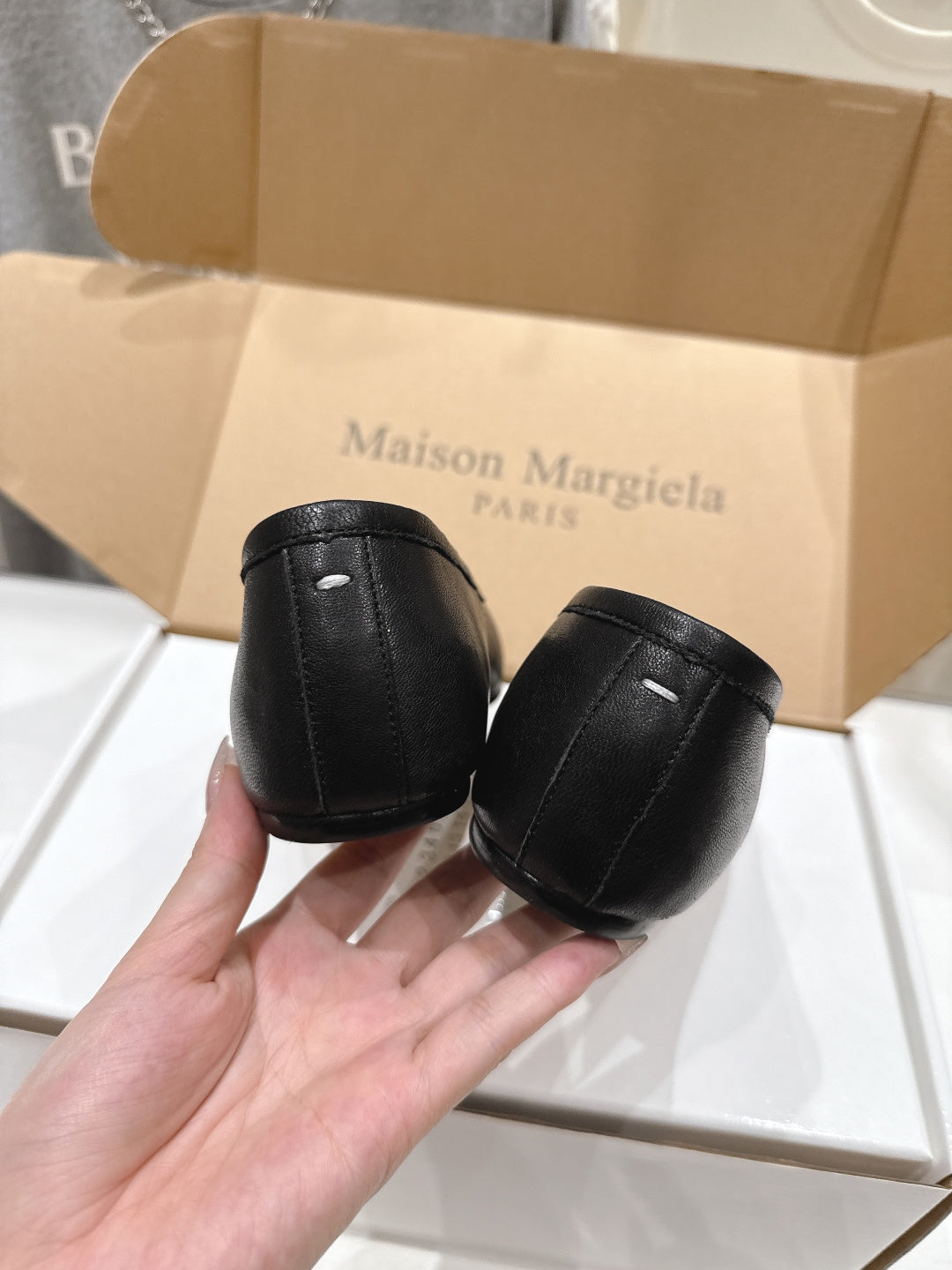 Maison Margiela Ballerina Shoes Black Leather