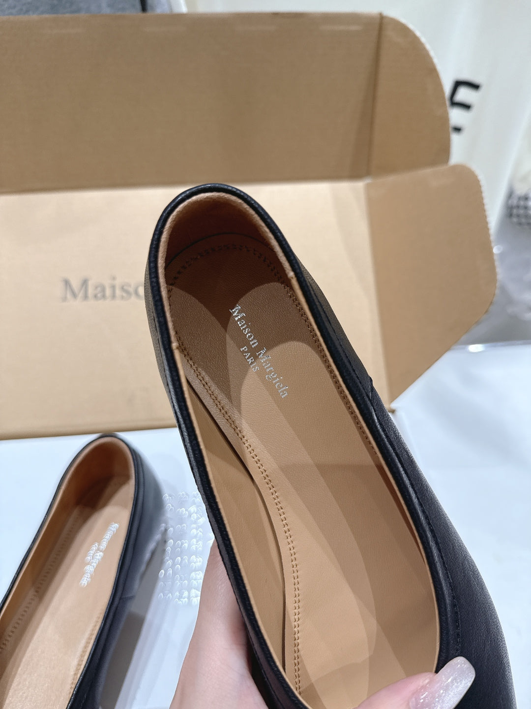 Maison Margiela Ballerina Shoes Black Leather